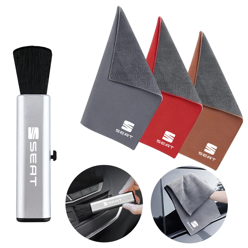Paños de microfibra para limpieza de coches, cepillos, herramienta para quitar el polvo, para Seat FR Leon Ibiza Altea Exe 5f Mk2 Mk3 TARRACO, accesorios para el cuidado del interior