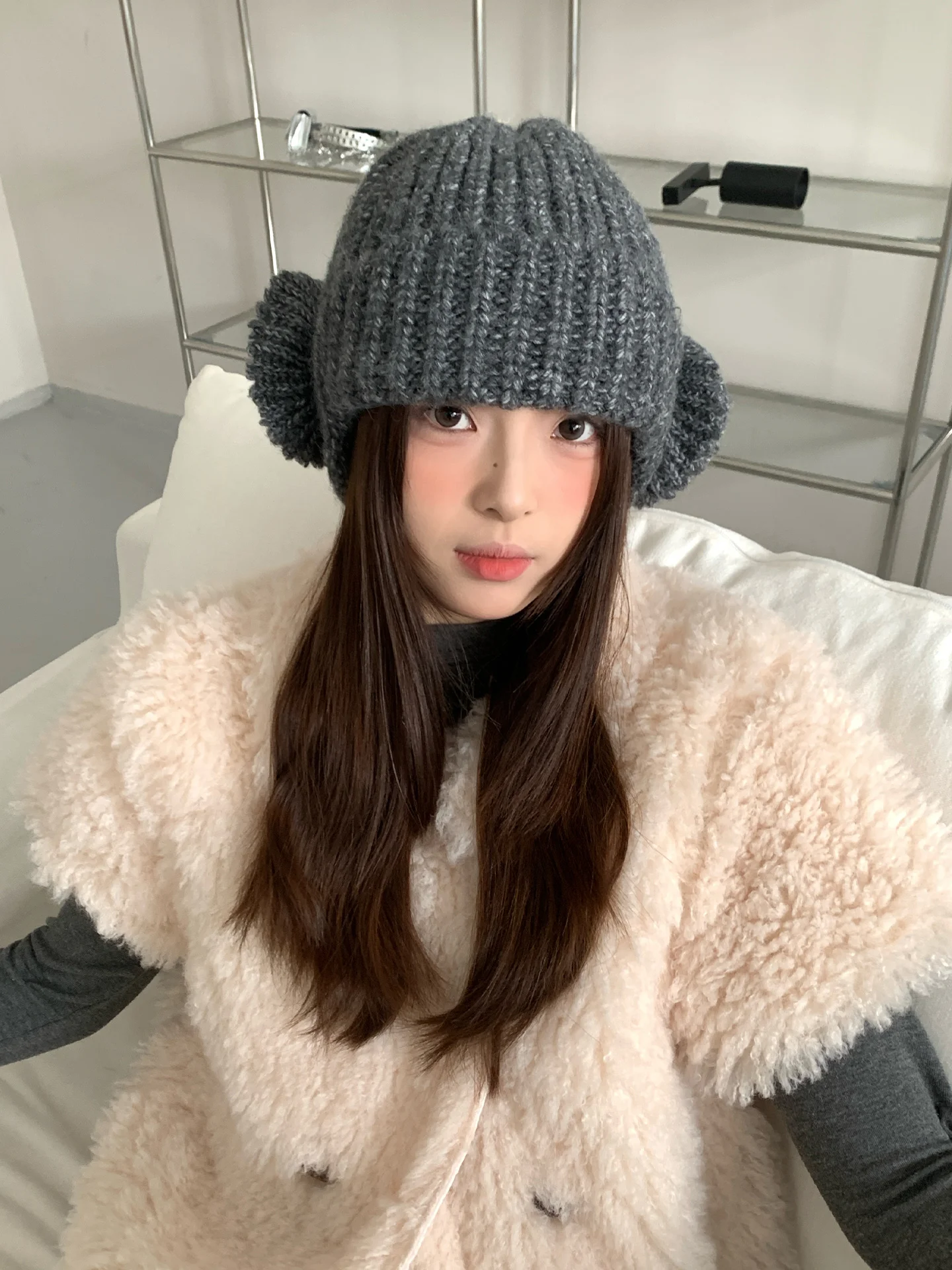 أغطية للأذنين محبوكة على الطراز الكوري للنساء قبعة شتوية للتدفئة والمعزولة