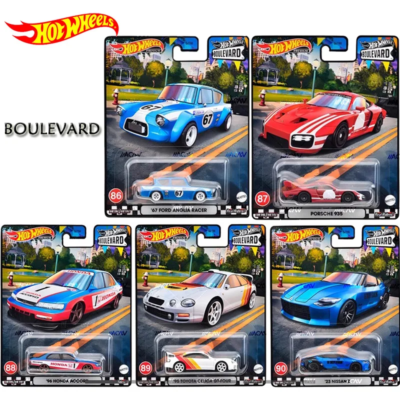 Original Hot Wheels Boulevard Premium Car \'67 Ford Anglia Porsche Honda Accord Toyota Alloy 1/64 Toys for Boys Automobile Racer