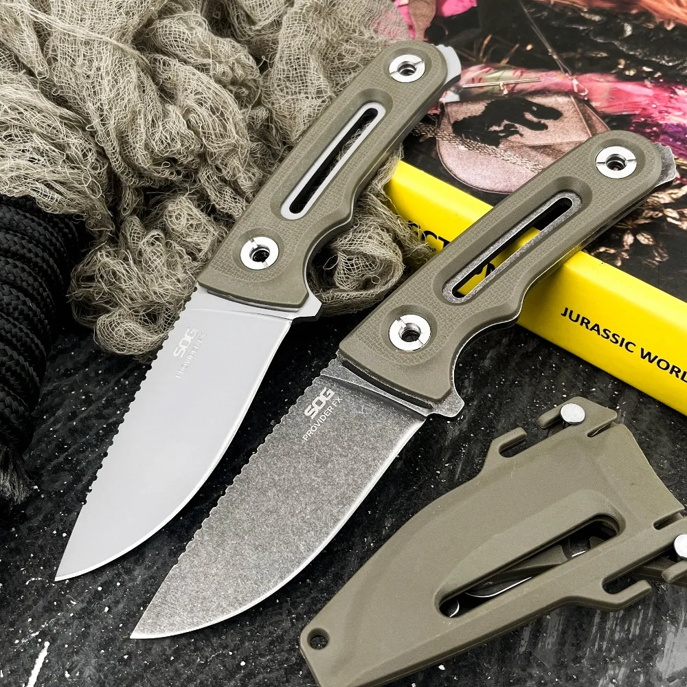Fixed Blade Outdoor Survival Knife with Sheath, Premium Steel Blade, Ergonomic ABS Handle, Utility Cutting Tool for Camping