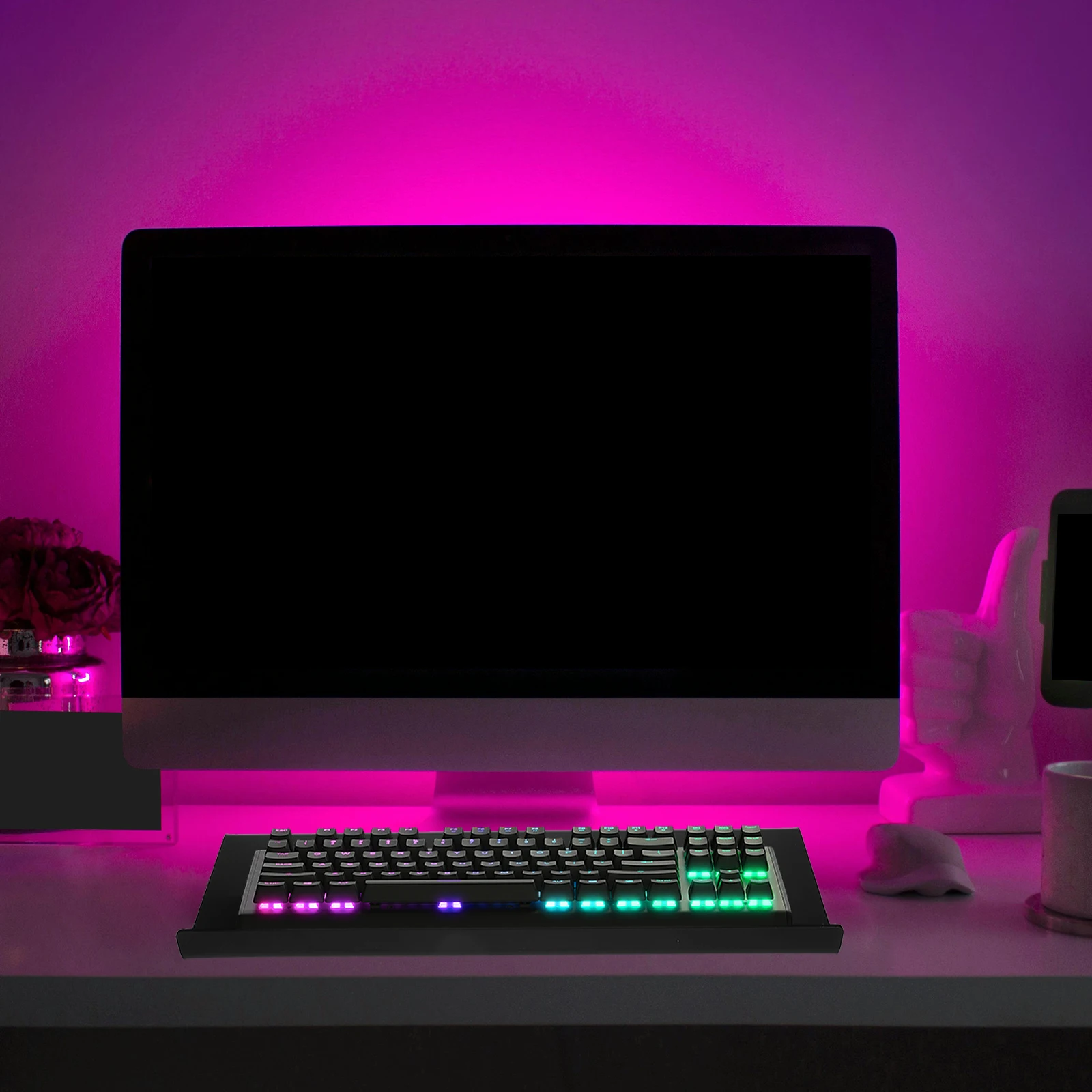 

Tilt Keyboard Stand Acrylic Holder Ergonomic Computer Keyboard Riser Desktop Non-Skid Support for Office Gaming Accessories