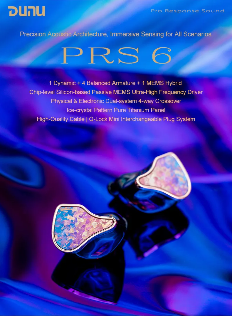 DUNU PRS6 hybrid in-ear monitors