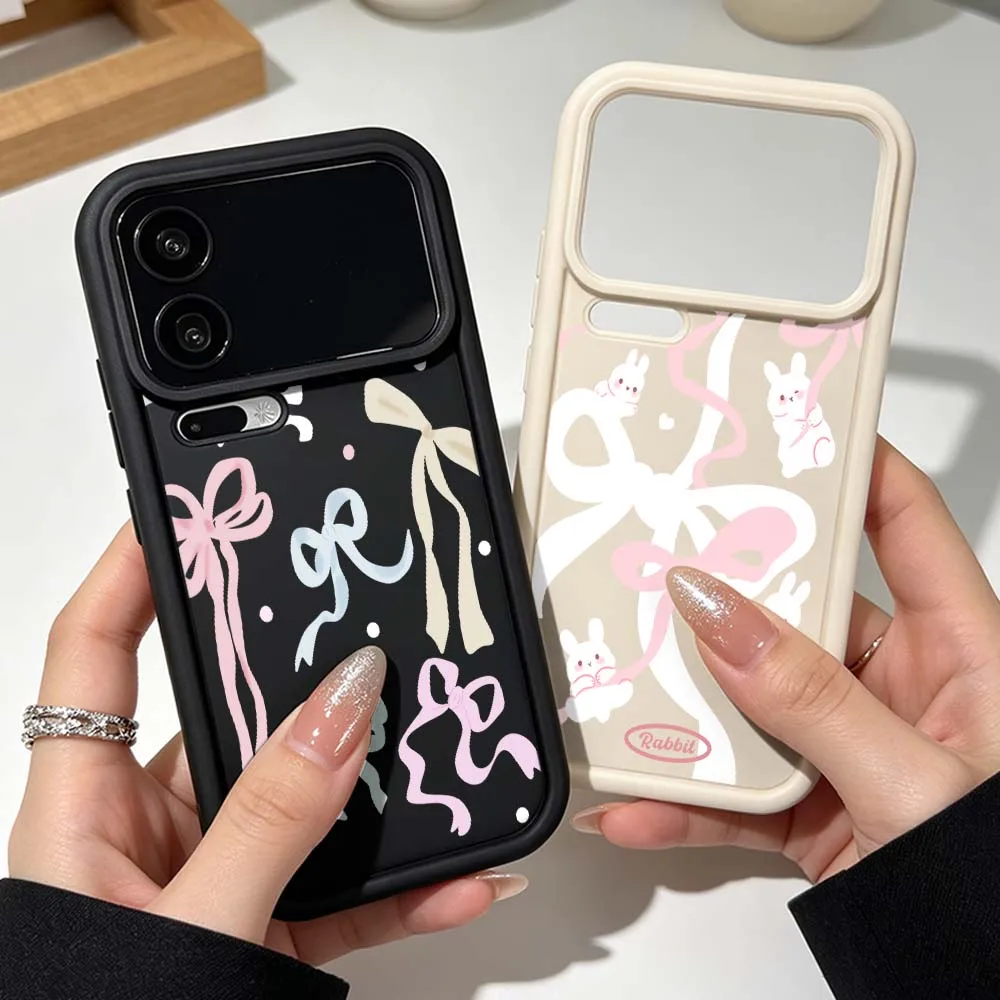

Luxury Pink Ribbon Bow For Xiaomi Mi 17 15 14 13 12 11 14T 13T 9T 12S Pro Max Lite Eye Ladder Phone Case Cover