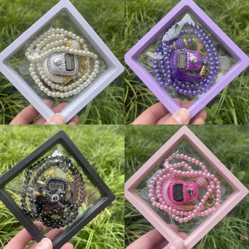 2025 Nuovo Set di braccialetti con perline di preghiera colorate Contatore di dita 10 opzioni di colore Rosario Tasbih Islamique per regalo di preghiera di fascia alta Eid