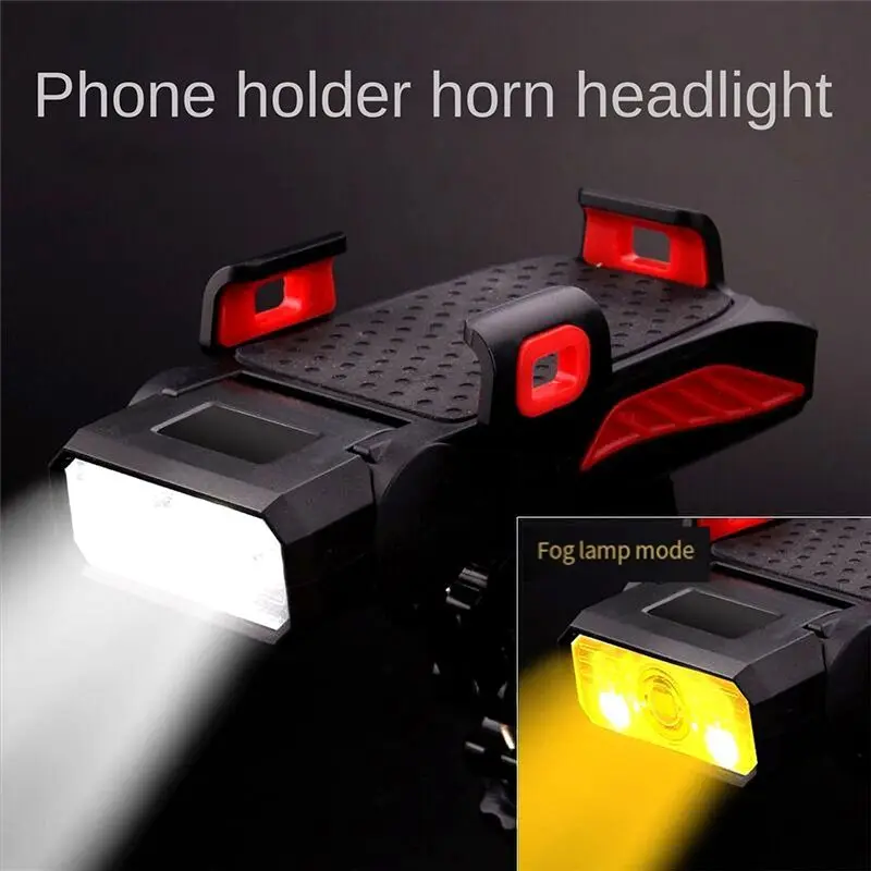 NEW HOT In Stock-Usb Rechargeable Bike Headlight Waterproof Cycling Light Bike Horn And Power Bank Frontlight For Outdoor Cyclin - view 4