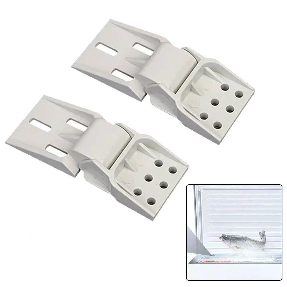 =2Pcs=Folding Duck-mouth Buckle Hook Chest Freezer Plastic Hinge Freezer Refrigerator Door Six Hole Clip Door Hinge Accessories