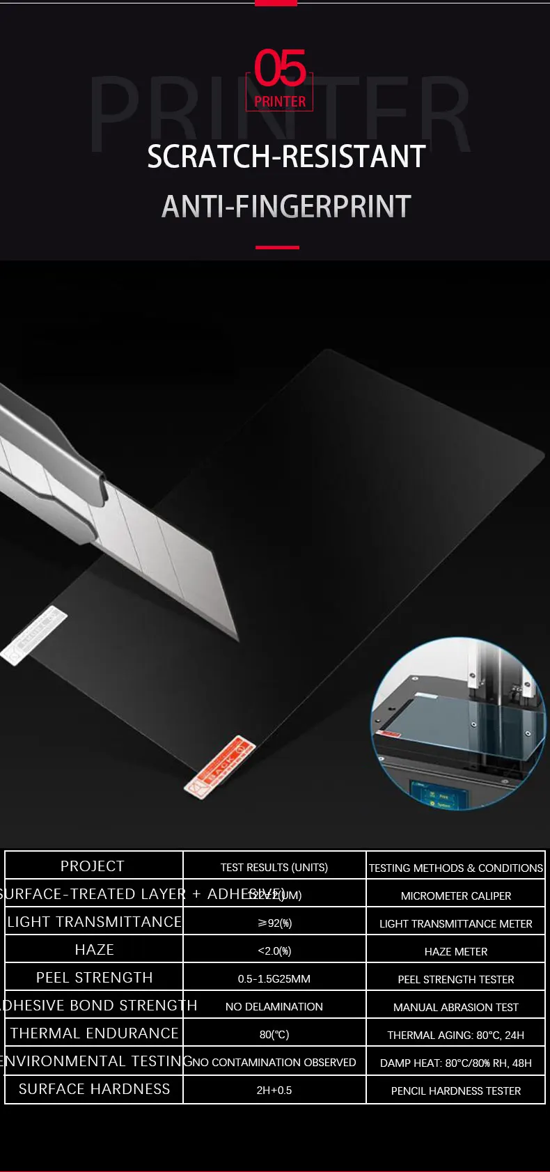 5 Stück Kratzfeste Schutzfolie für ANYCUBIC Photon Mono 4/4 Ultra 7 Zoll LCD-3D-Drucker - Zubehör – Detail 9