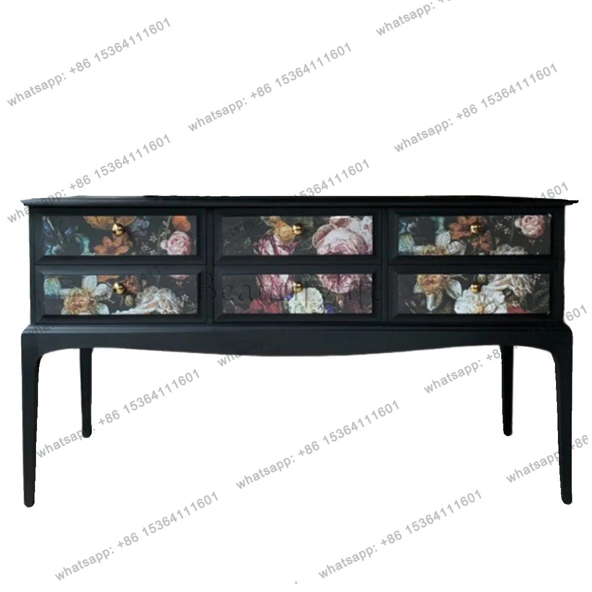 

Zj. French retro hand-painted decorative cabinet household American small apartment living room partition cabinet