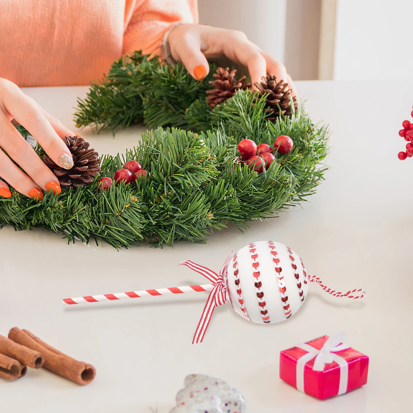 

Christmas Candy Pendant Party Xmas Insert Shape Decor Supplies Hanging Ornaments Lollipop