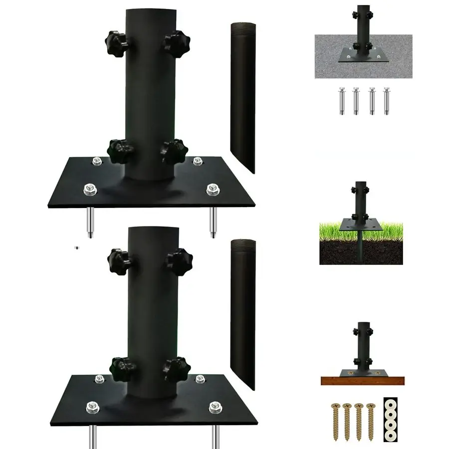 

2 Pcs Patio Umbrella Stand Multifunctional, Lawn Design with Ground Spike Fixing, Easy to Carry, Table Umbrella Base for Multipl
