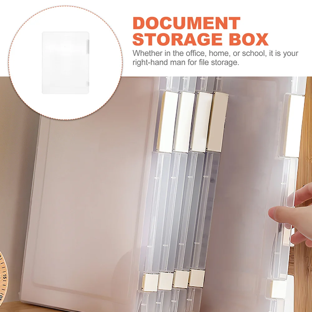 

2Pcs Clear File Box Premium PP Material Document Storage Organizer Stackable Non-Slip Design Office Home School Use