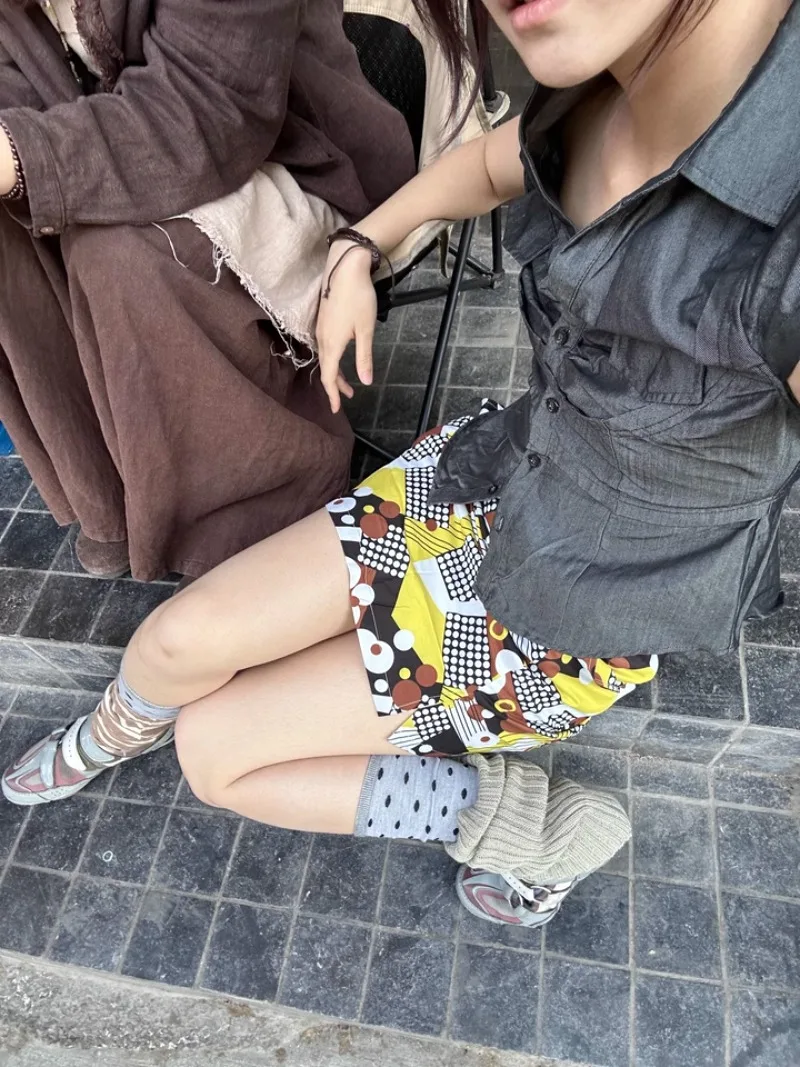 2025 New Japanese Summer Pop Style Printing A-Line Short Fashion Versatile Skirt For Women