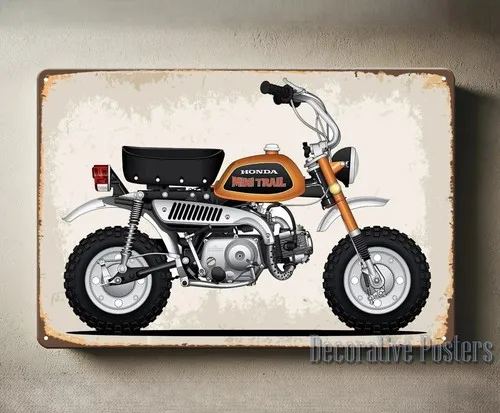 Y1,Mini Trail Z50 Monkey Vintage Motorcycle Metal Poster Tin Sign 20x30cm-aluminum