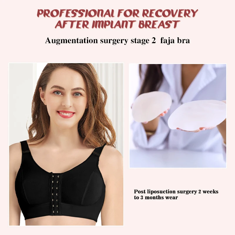 Post Liposuction Surgery Shaper Bra Women Adjustable Straps Breast Augmentation Surgery Stage 2 Shapewear Tops Faja