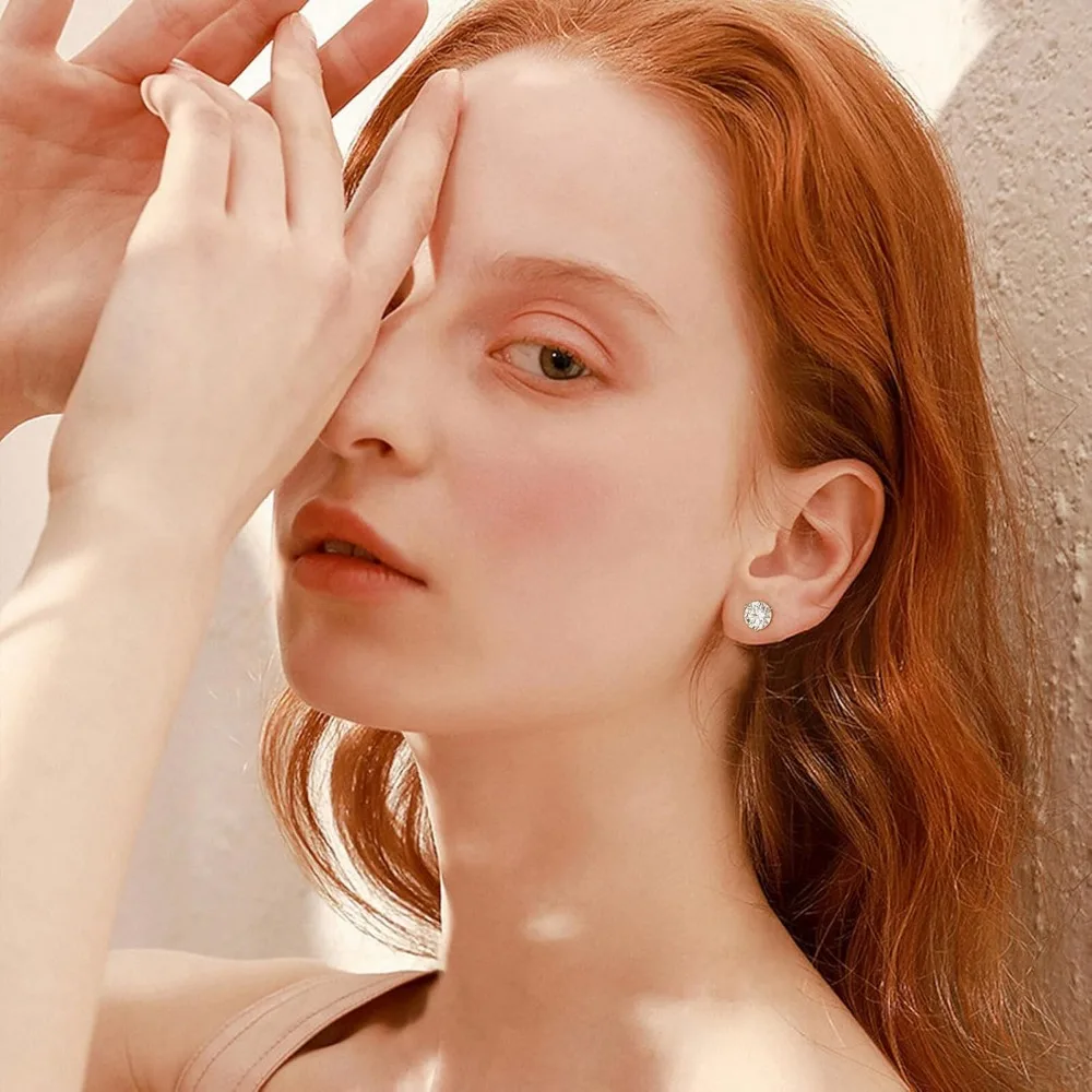 أقراط مويسانيتي 0.2-4CT D اللون VVS1 وضوح مختبر مكون 14K الذهب النساء الرجال المجوهرات ، مارتيني نمط هدايا الخطوبة