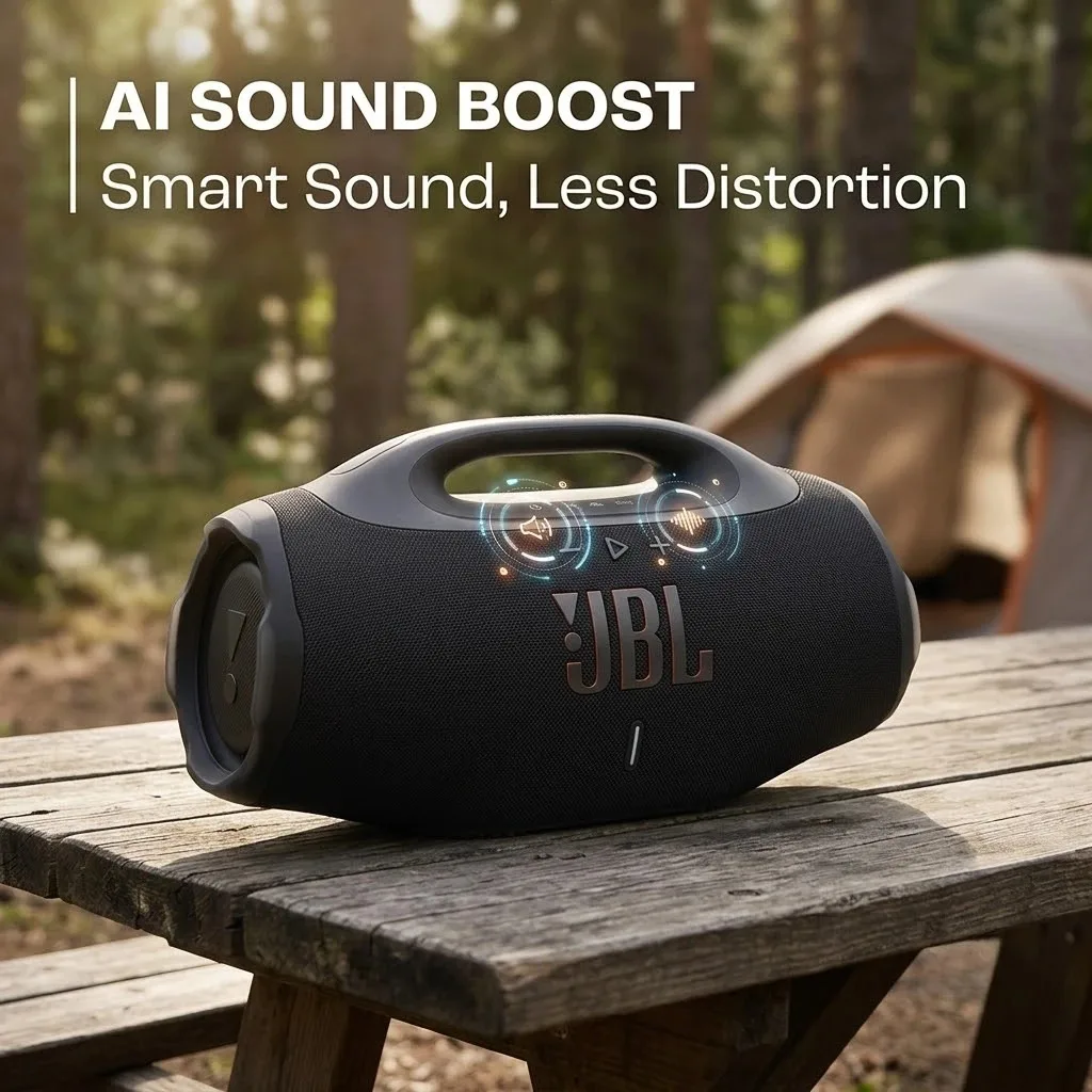 JBL BOOMBOX 4 High Power Bluetooth Speaker JBL Pro Sound Dual Bass Boost Metal Handle Durable Fabric Exterior