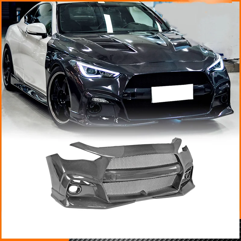 

For Infiniti Q60 CV37 Carbon Fiber Front Bumper Assembly Modified Grill Surround Body Kit Car Accessories
