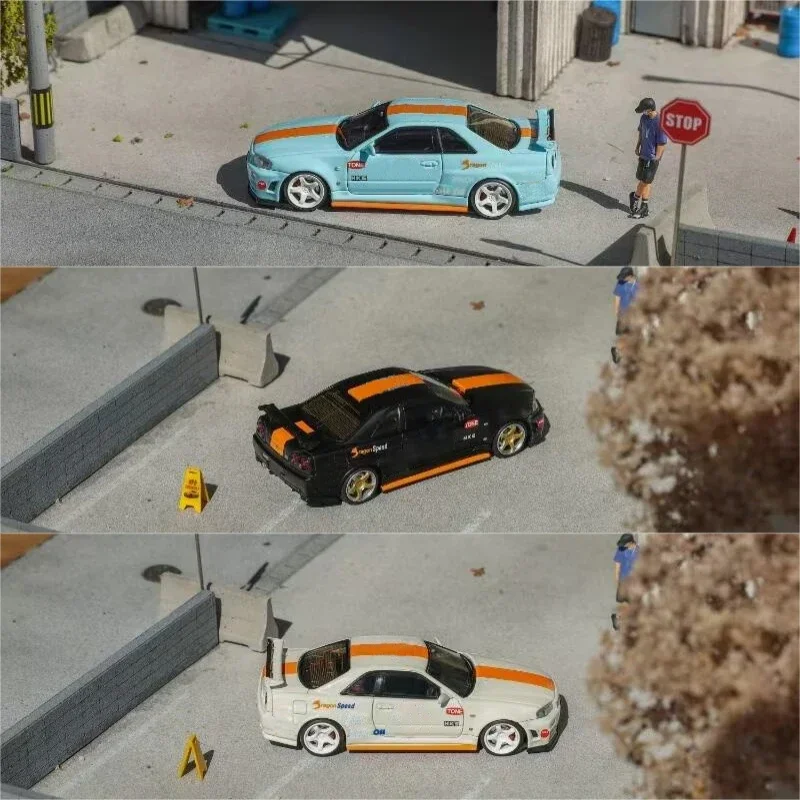 

Литая под давлением модель автомобиля Fuji 1:64 Skyline R34 Z-Tune, миниатюрная коллекция