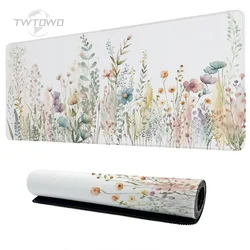 Mouse Pad Gaming Green Flower Grass Aesthetics XL Large HD New Home Mousepad XXL keyboard pad Carpet Natural Rubber PC Mice Pad