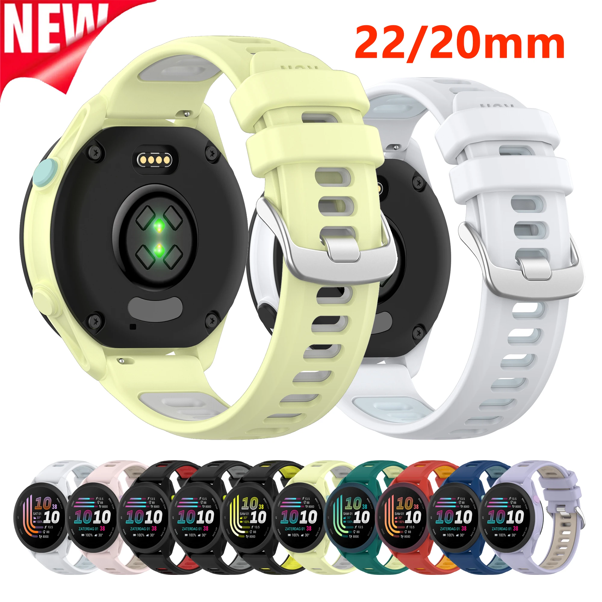 �y�Z�[�����z20mm 22mm�X�|�[�c�V���R���X�g���b�v Garmin Forerunner 265 255 245 170 70 RUN�o���h Vivoactive 3 4/Venu 2 3 4�Ή� �u���X���b�g �E�H�b�`�o���h