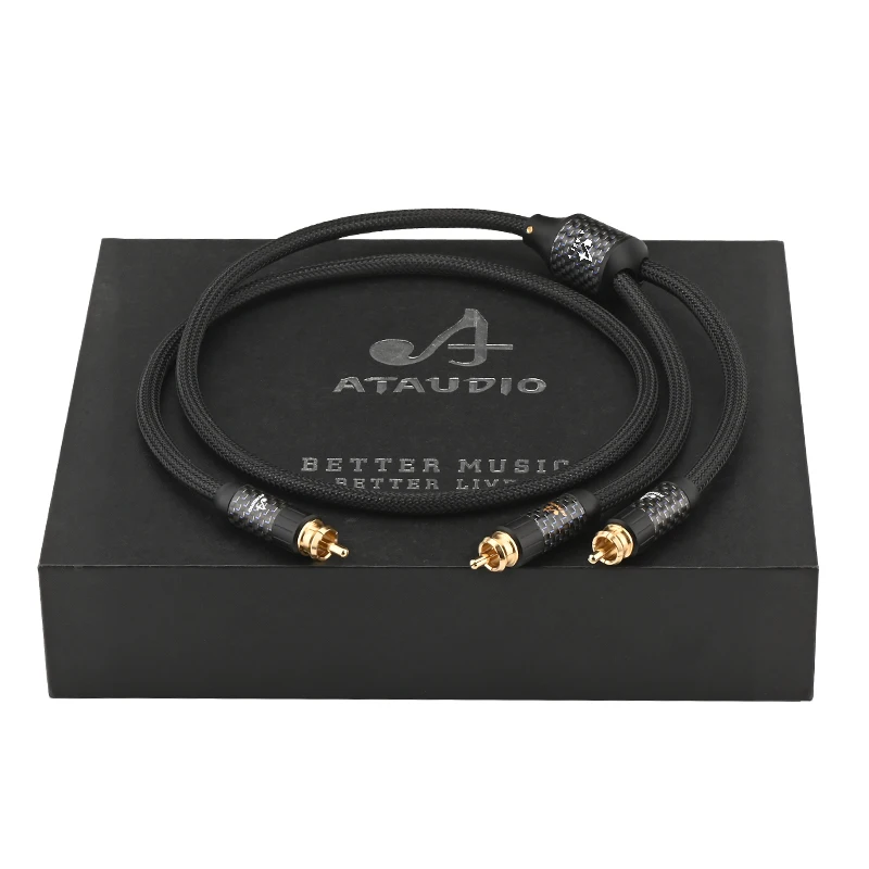 ATAUDIO HiFi RCA Subwoofer Kabel High Fidelity Square OCC RCA zu 2RCA Splitter Y Audio Kabel für Verstärker Mixer 3