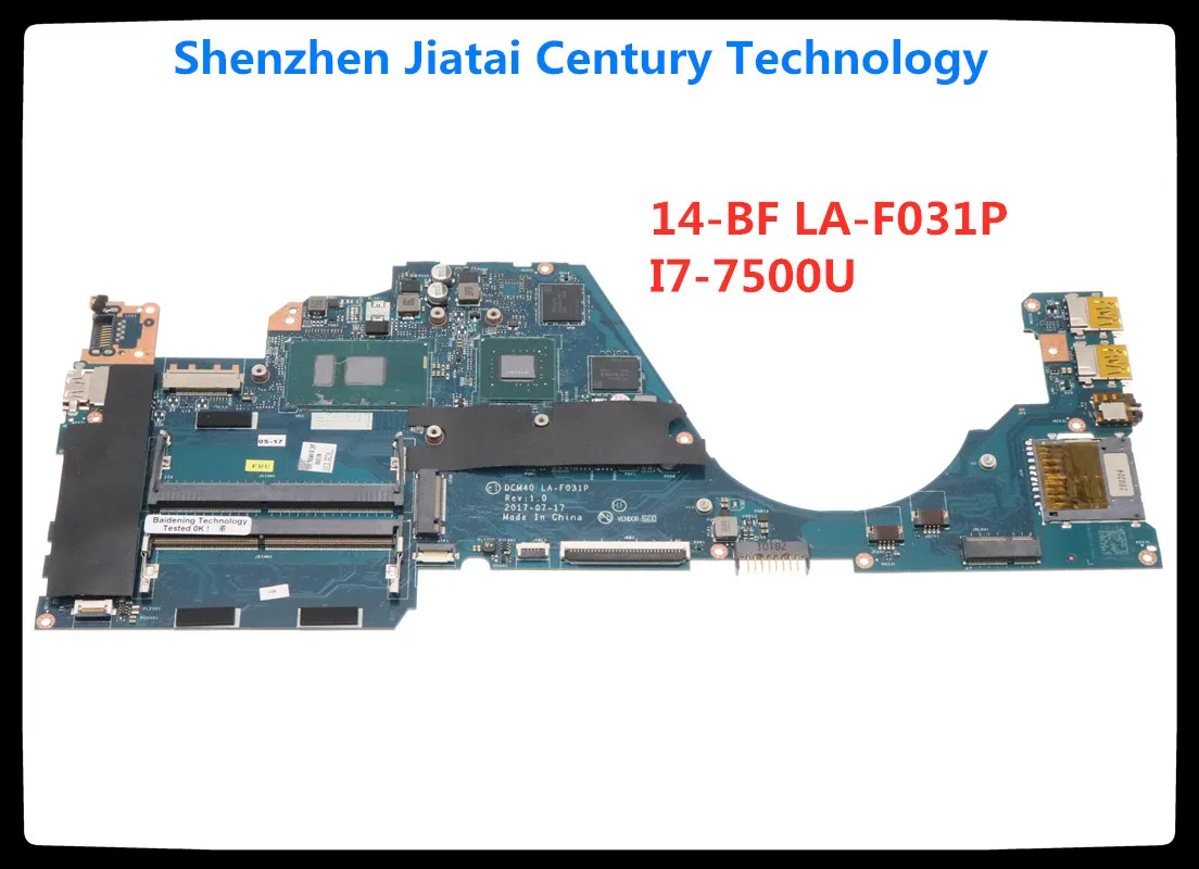 

Материнская плата для ноутбука HP 14-BF 14-bf058TX 930576-601 930576-001 DCM40 LA-F031P I7-7500 CPU 940MX 2GB