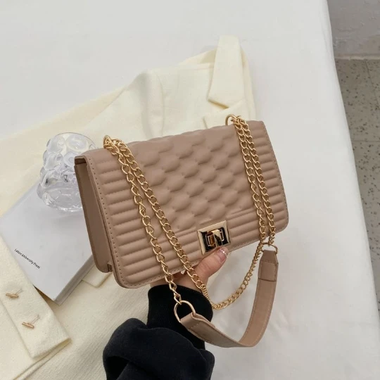 

Khaki OL Chain Woman Handbag 2024 Trend Luxury Women Girl Shoulder bag PVC Lady Crossbody PU Purses Women's Leather Totebag