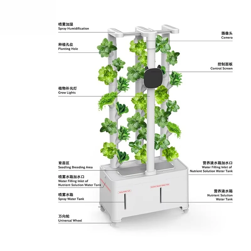 Equipo hidropónico agrícola de alta calidad, sistema de cultivo hidropónico automático de jardín Vertical