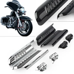 Chrome/Black Motorcycle Fork Lower Leg Deflectors Shield Cover ABS Plastic For Harley Davidson Touring FLHT 2000-2013