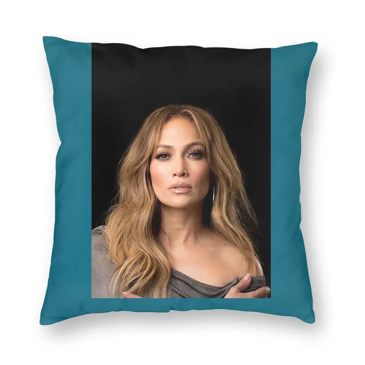 جينيفر لوبيز المغني ساحة المخدة البوليستر الكتان المخملية المطبوعة البريدي ديكور غطاء وسادة المنزل