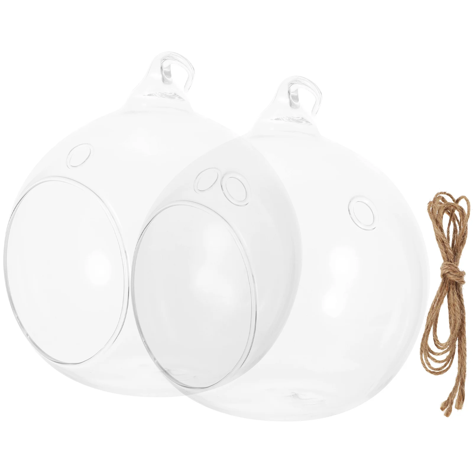 

2Pcs Suspended Glass Globe Terrarium Clear Hanging Air Plant Globe Creative Home Garden Decor DIY Succulent Planter Indoor