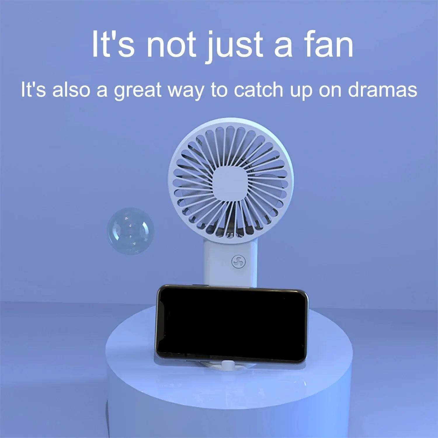 Minimalist Handheld Fan Lightweight 3 Wind Speeds Mini Fan Rechargeable Long-lasting Stand Fan for Daily Use