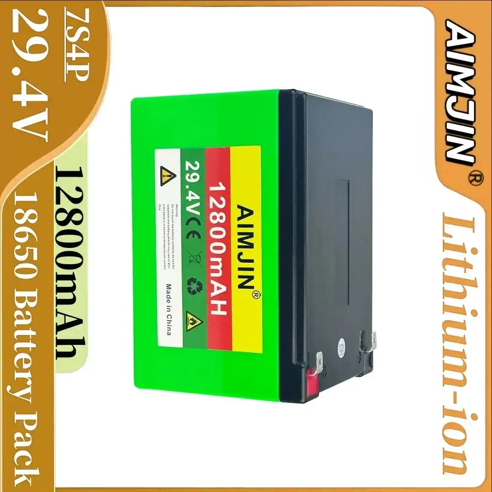 

29.4V 12800mAh battery pack for wheelchair motor electric power 7S4P 24v 12.8ah battery pack 15A BMS 250w