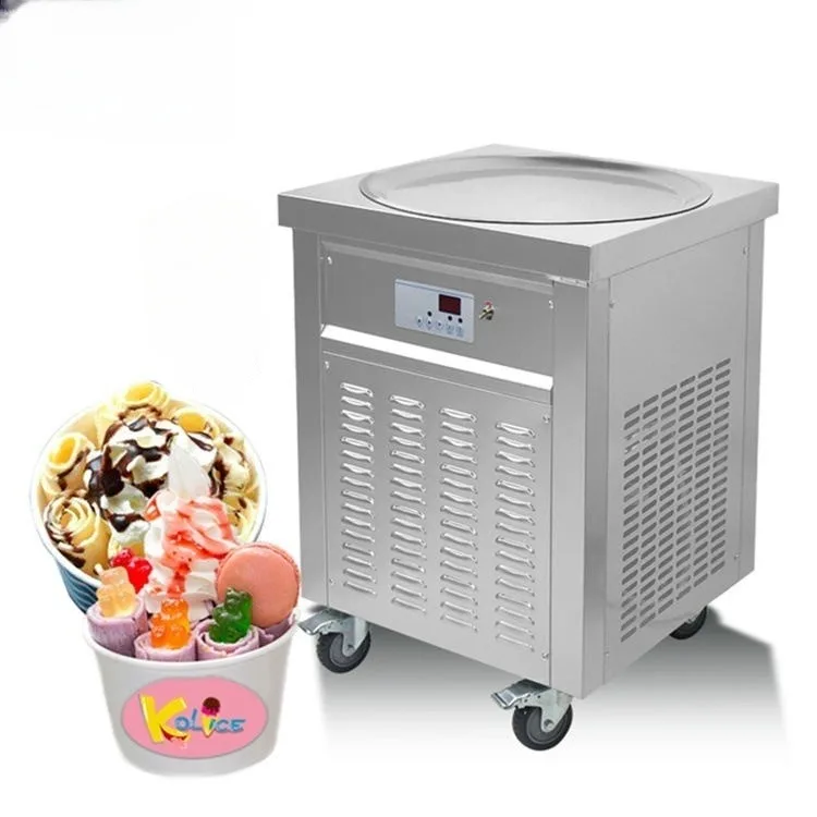 

Free Shipping To USA ETL CE 55cm Round Pan Flat Pan Counter Top Table Frying Fried Ice Cream Roll Machine