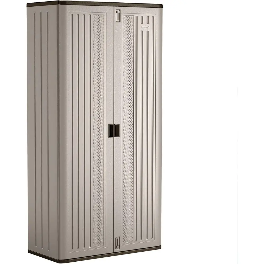 

Mega Tall Storage Cabinet - 31 Cubic Feet, Adjustable Shelves, Platinum & Slate Finish, Utility Organizer with 75 lbs Shelf Capa
