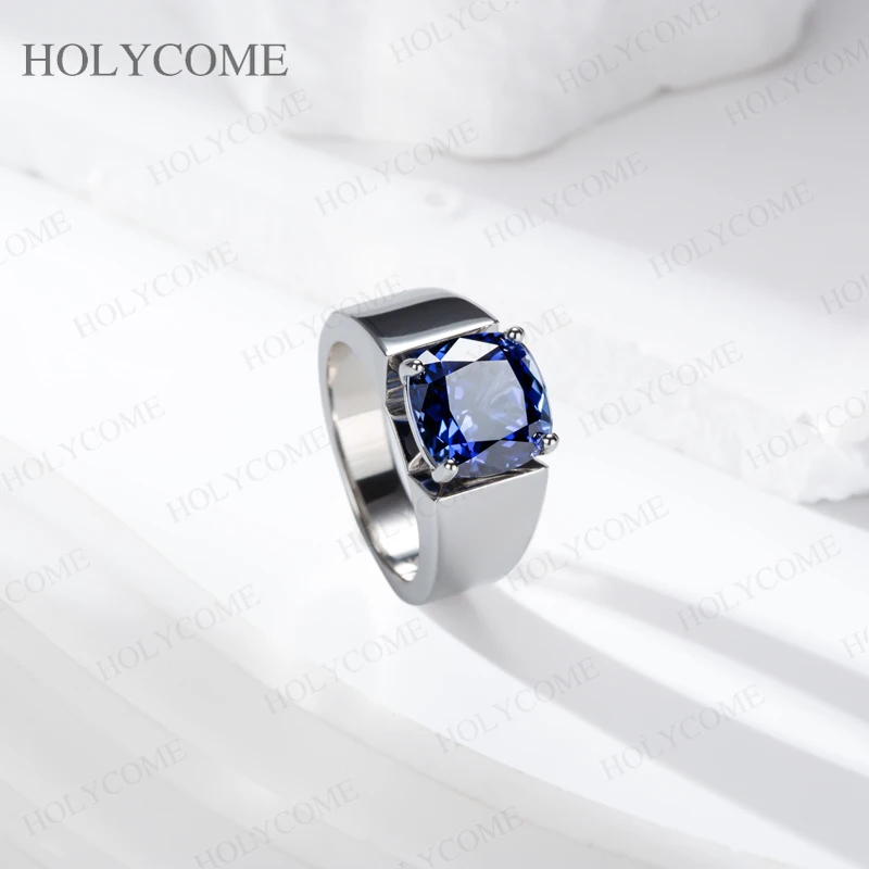 Ringe aus 925er Sterlingsilber für Herren, 5 Karat Moissanit/Im Labor gezüchteter Edelstein, VVS1, modische Geschenke, Verlobung, Hochzeit, hochwertiger Schmuck – Detail 9