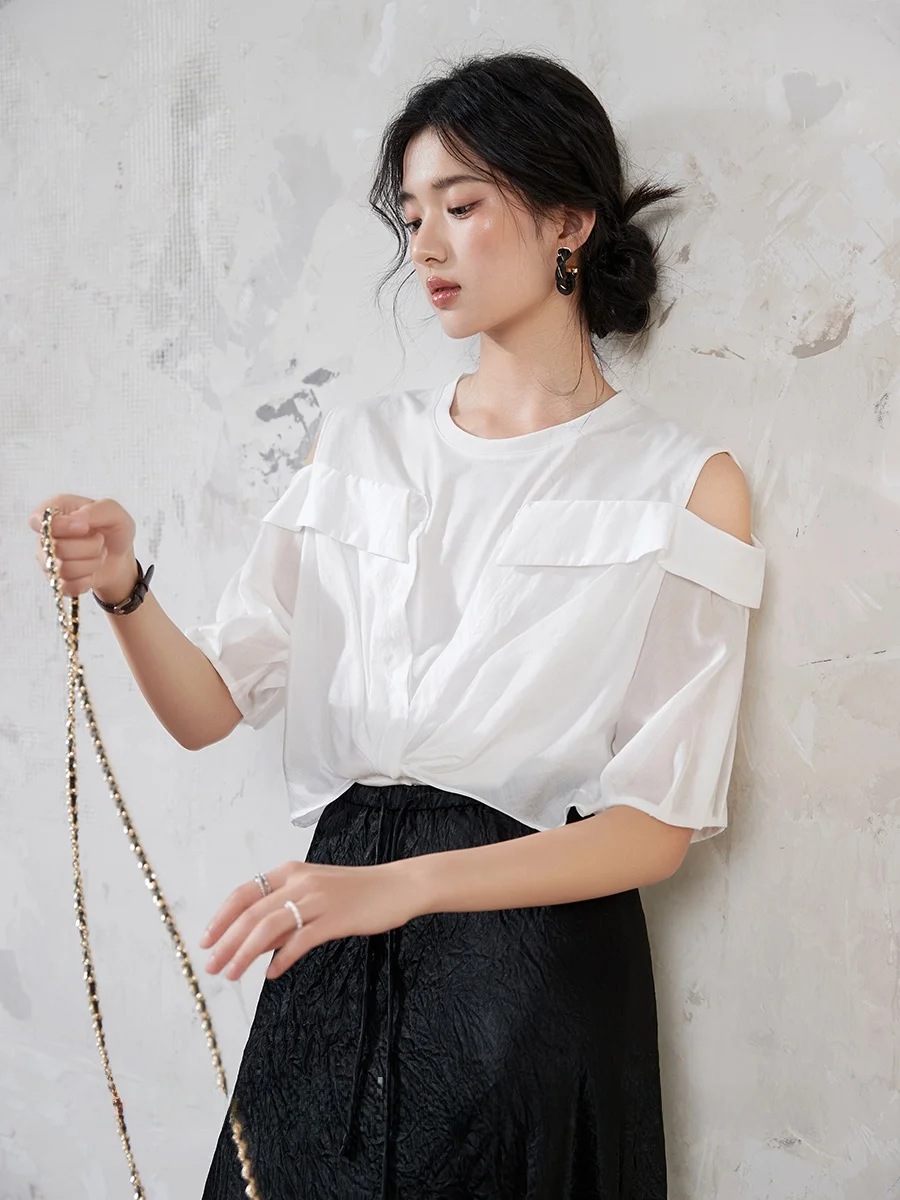 

Kiki Summer Confionals Silk oulder Bared irt ort Sve Женский Премиум Feeling Повседневный Удобный Дышащий Хлопок...