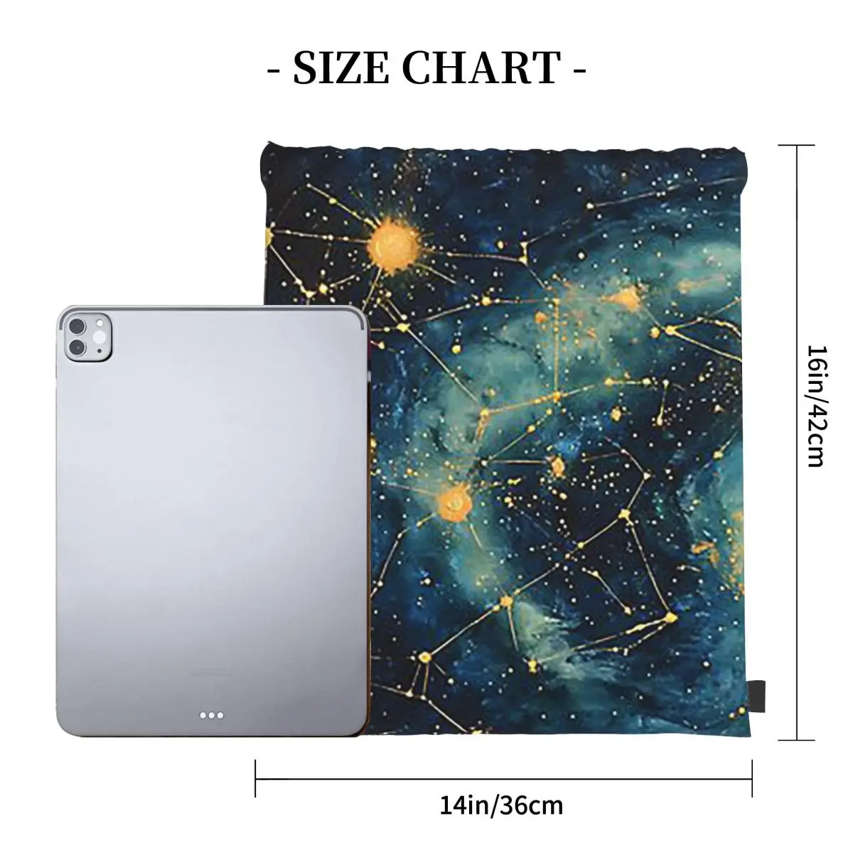 Celestial Cartography Backpacks Fashion Portable Drawstring Bundle Pocket Shoes Bag Book Bags For Man Woman Students