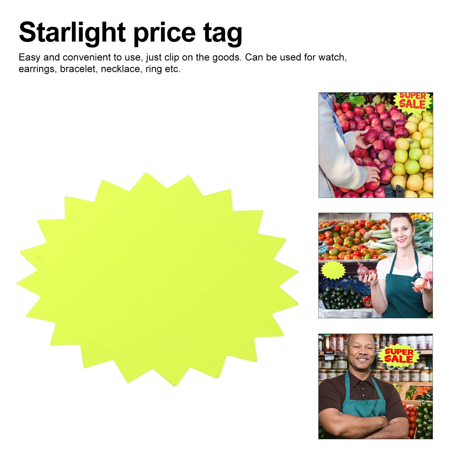 80 Pcs Shaped Sign Commodity Price Tag Neon Light Blank Advertising Paper Star Tags