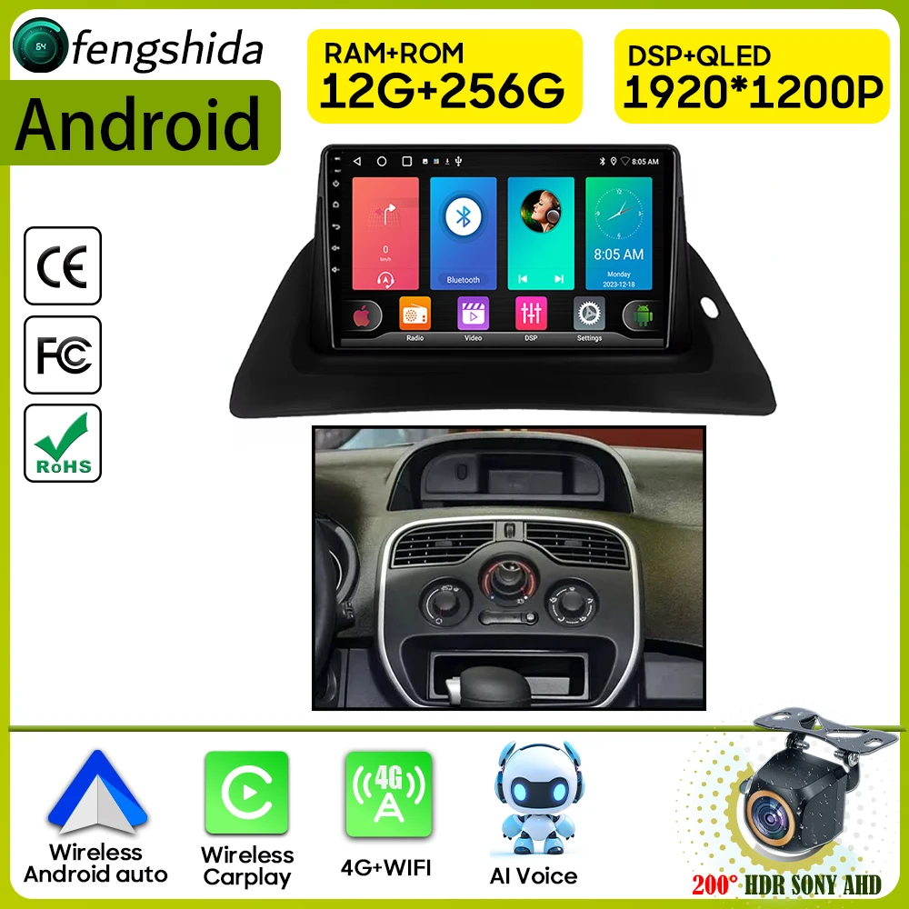 

Car Radio Carplay For Renault Kangoo 2009 2012 2015 2016 2017 2018 Navigation GPS Multimedia Player Android Auto Stereo No 2din