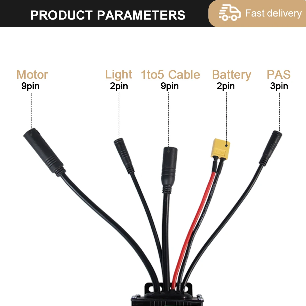 3 mode Controller  Ebike Sine Wave Waterproof Controlle 17A 26A 30A with Color S-100 Or H-100 Display