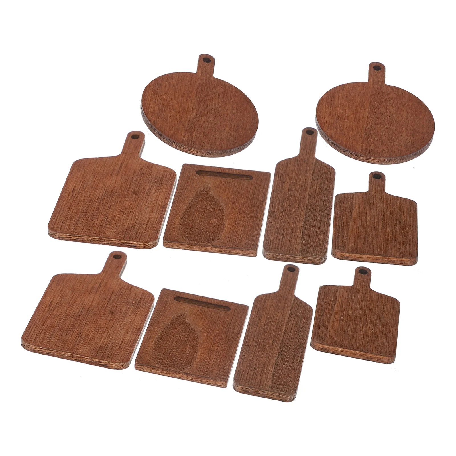 Ornement de mini planche à découper en bois pour couper, décorations de cuisine, marron clair, petite scène de micro maison, 10 pièces