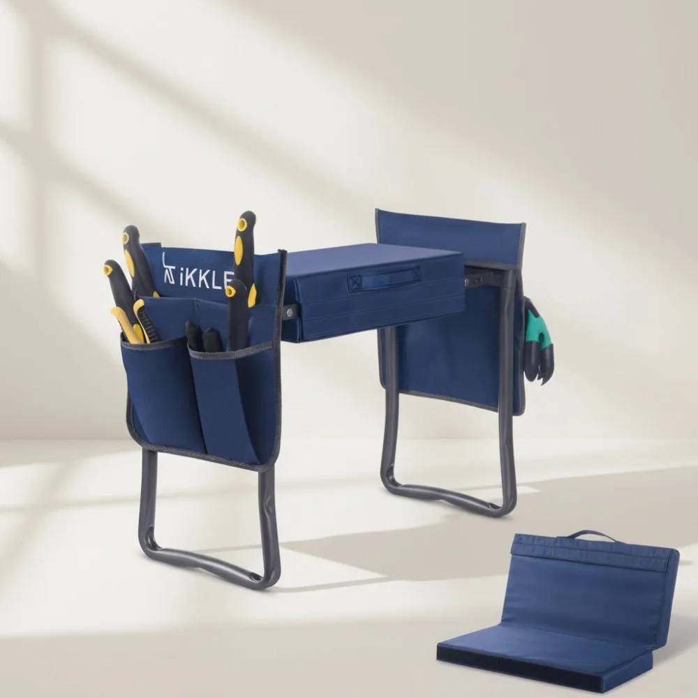

Heavy Duty Garden Kneeler & Seat with Thick Pad, Folding Stool for Seniors & Gardeners