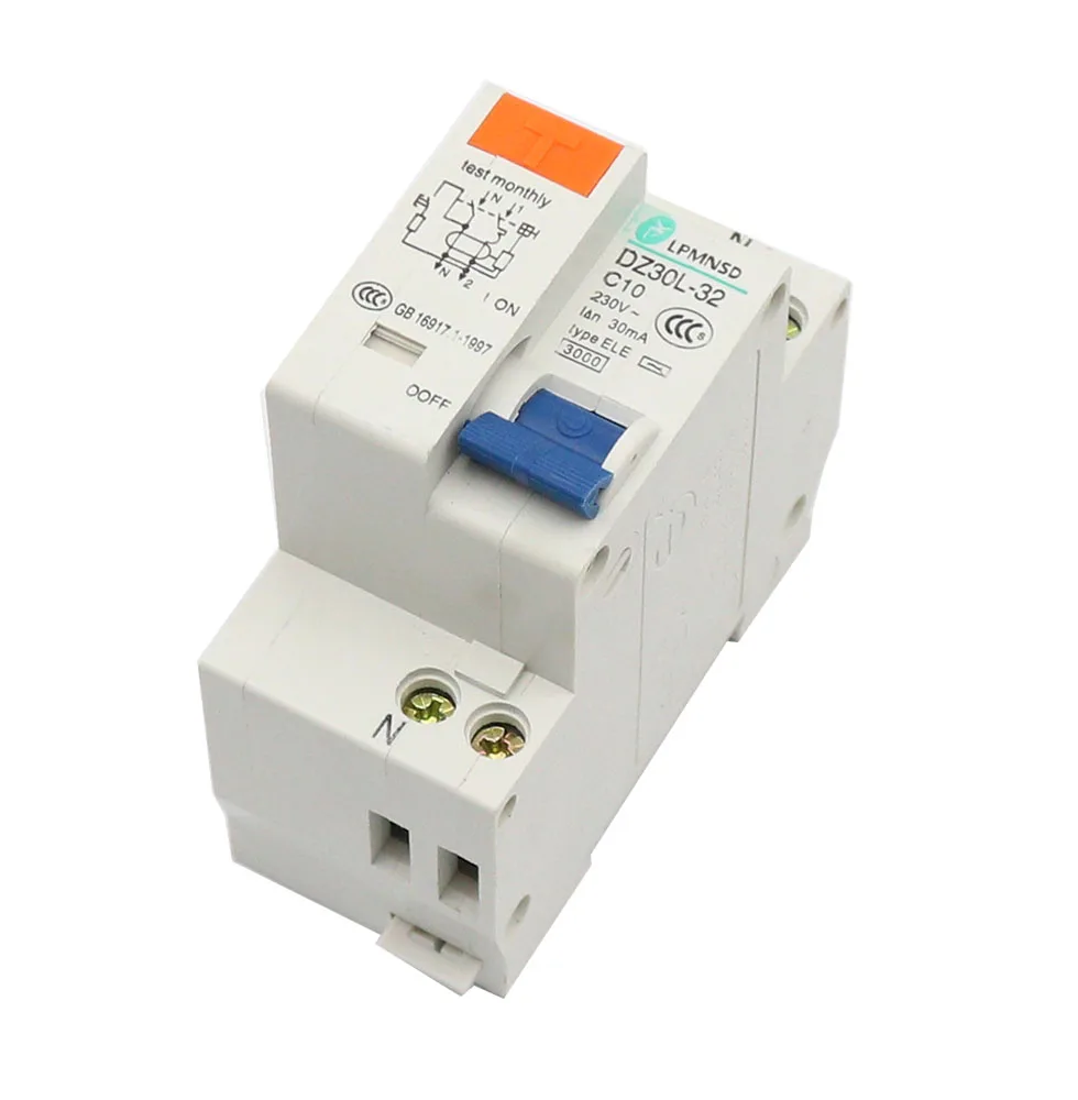 DZ30L DZ40LE EPNL DPNL 230V 1P+N Residual Current Circuit Breaker With Over And Short Current Leakage Protection RCBO MCB 6-63A