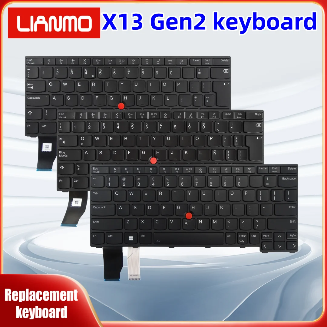 Teclado estadounidense, británico, sueco, ruso, japonés, húngaro para portátil Lenovo ThinkPad X13 Gen2