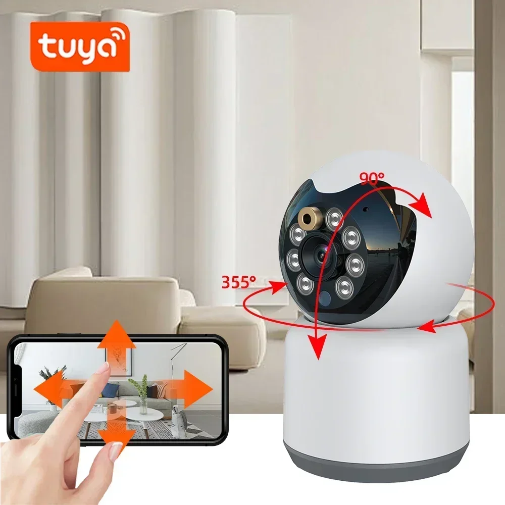 5MP Tuya Mini WiFi Telecamera di sorveglianza IP Indoor Wireless Auto Tracking Sicurezza domestica CCTV Baby Pet Monitor Cam Smart Life 2K