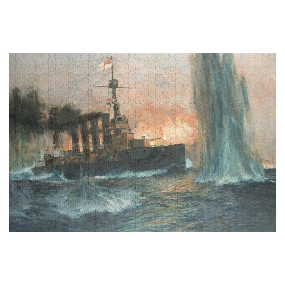 

Тяжелый крейсер на битве при Ютландии - Чарльз Эдвард Диксон (1916) - Фотопазл, персонализированный подарок, пазл с фотографией