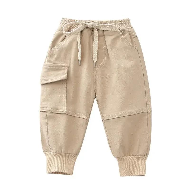 Kinder Jungen Einfarbige Cargo-Hosen Lässige Sporthosen mit Elastischem Bund Kinderhosen für 2-8 Jahre Mädchen Kleidung Leggings – Detail 11