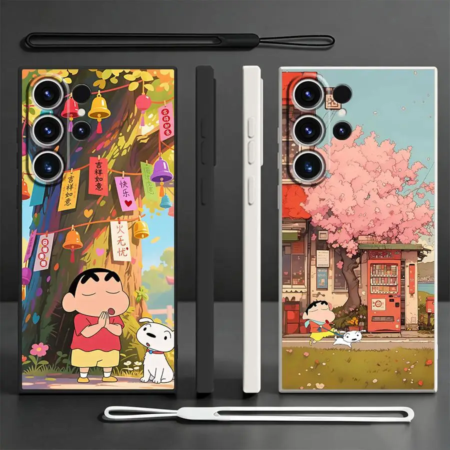 Case for Samsung Galaxy S26 S22 S20 FE S21 Plus Note 20 10 Ultra S25 Edge S23 S24 Ultra Phone Cover Shin-Chans Wish
