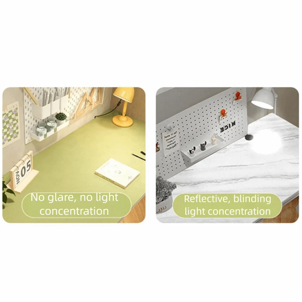 Waterproof PU Leather Table Cover Oilproof Anti-slip Oilproof Table Cloths Pure Color Eye-Protective Computer Desk Mat Office